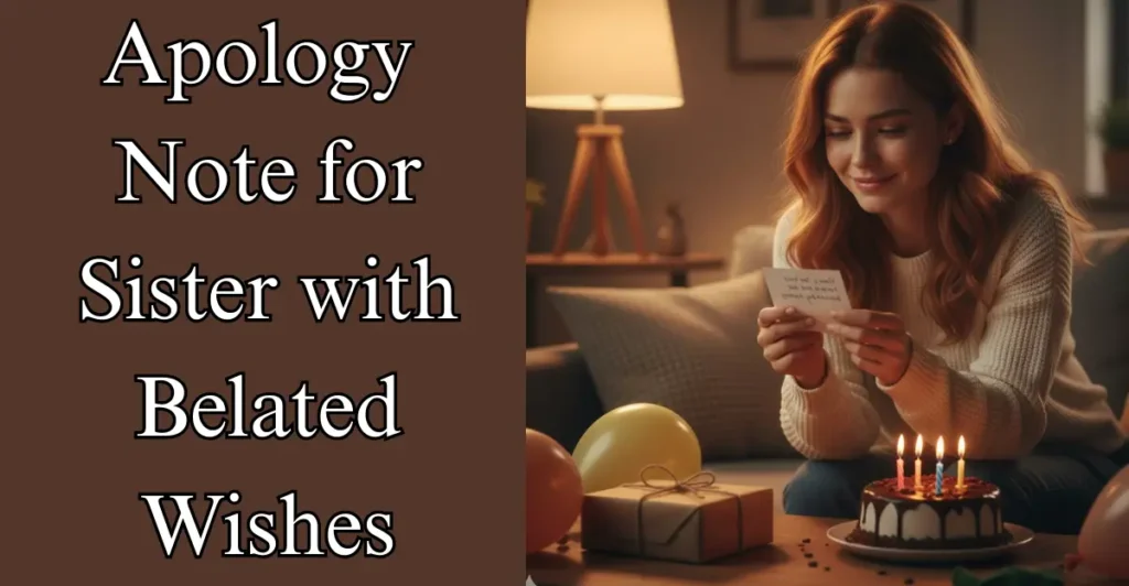 Apology Note for Sister with Belated Wishes