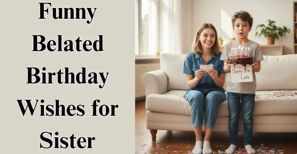 Funny Belated Birthday Wishes for Sister