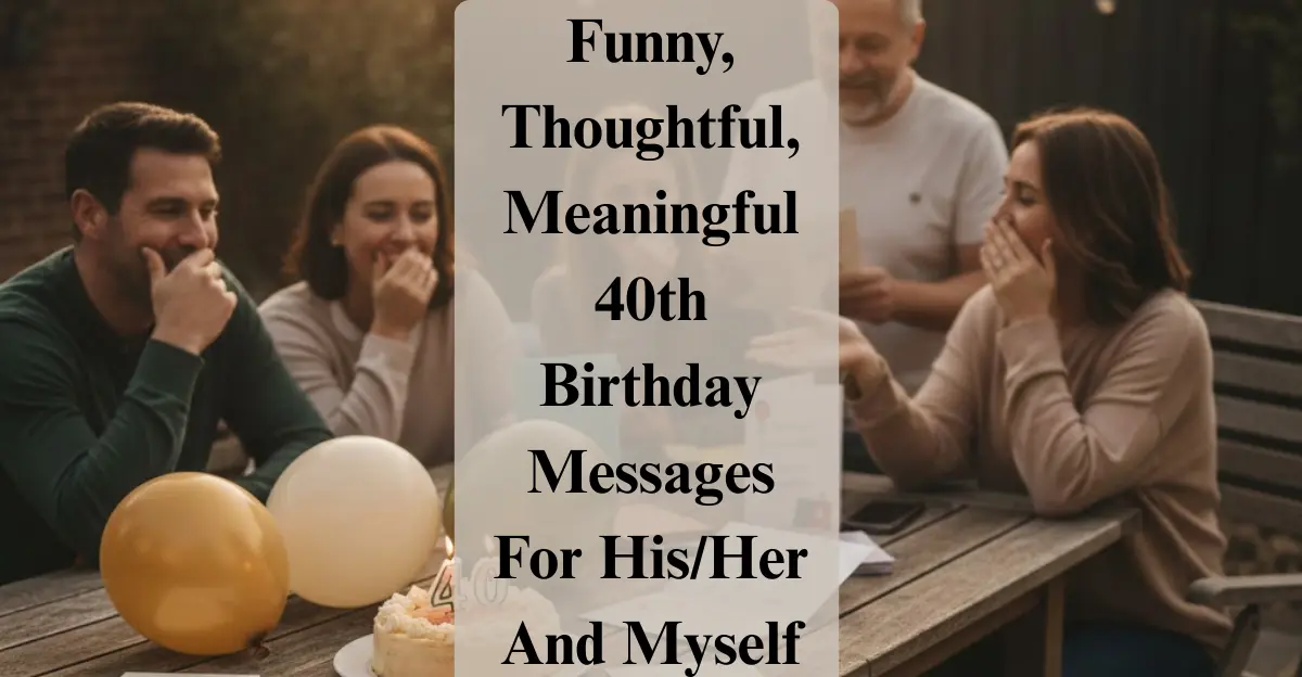 Funny, Thoughtful, Meaningful 40th Birthday Messages For His/Her And Myself